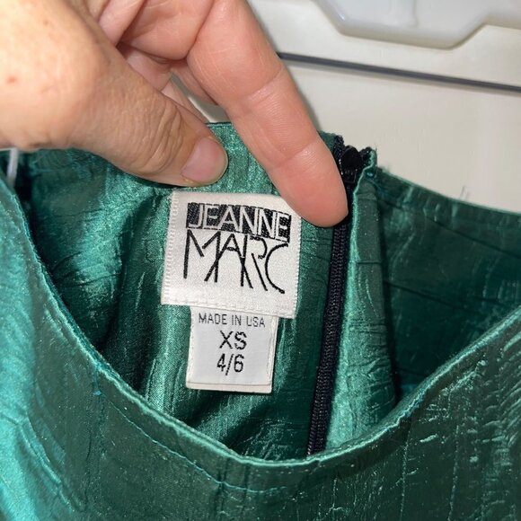 Jeanne Marc Vintage Womens Top & Pants Set Size XS Green Satin Fabric Polyester - Picture 7 of 12